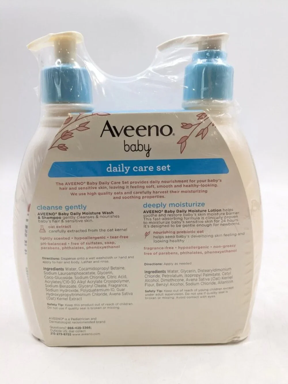 Aveeno Baby Daily Care Sensitive Skin Wash/shampoo and Lotion Set Gentle Hair
